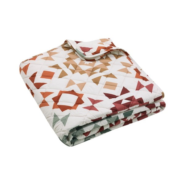 Beżowa narzuta pikowana 220x230 cm Autumn Patchwork Geo – Catherine Lansfield