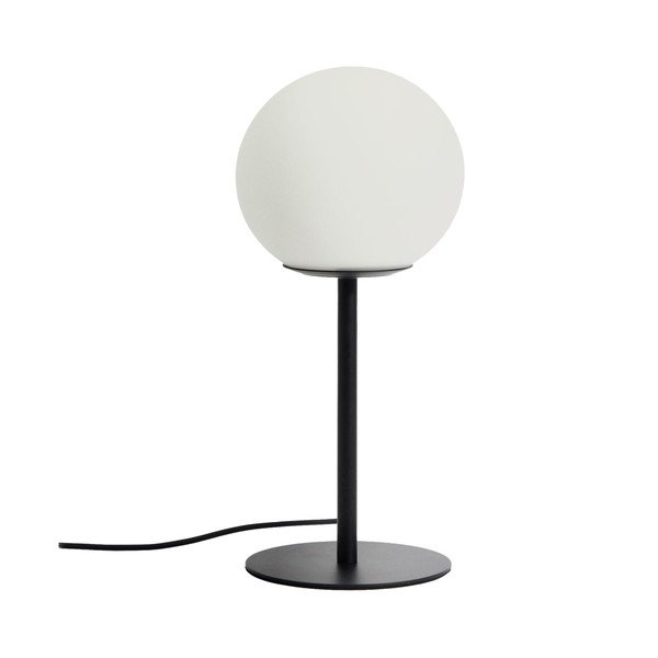 Biała/czarna lampa stołowa ze szklanym kloszem (wysokość 35 cm) Brisia – Kave Home