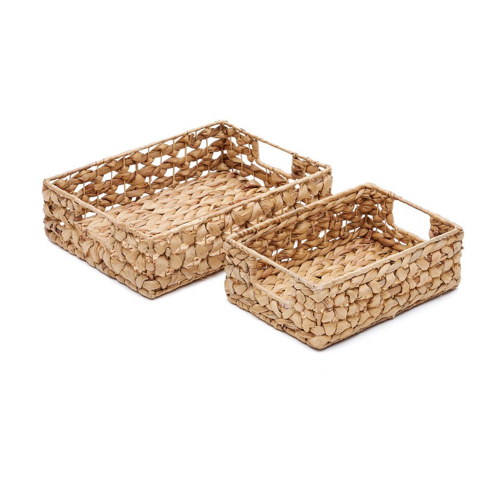 Koszyki zestaw 2 szt. z hiacyntu wodnego 36x27x9 cm Tressa – Kave Home