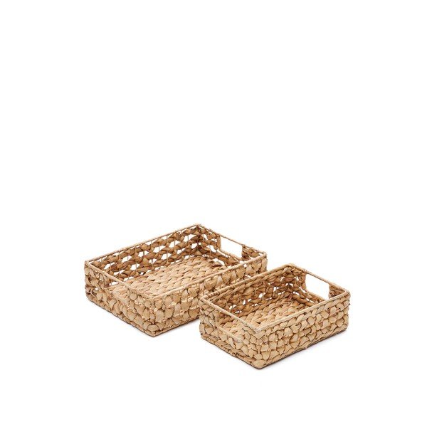Koszyki zestaw 2 szt. z hiacyntu wodnego 36x27x9 cm Tressa – Kave Home