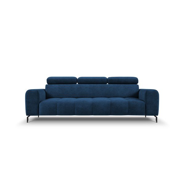 Niebieska sofa z funkcją relaks z aksamitną powierzchnią Milo Casa Nico-image-4