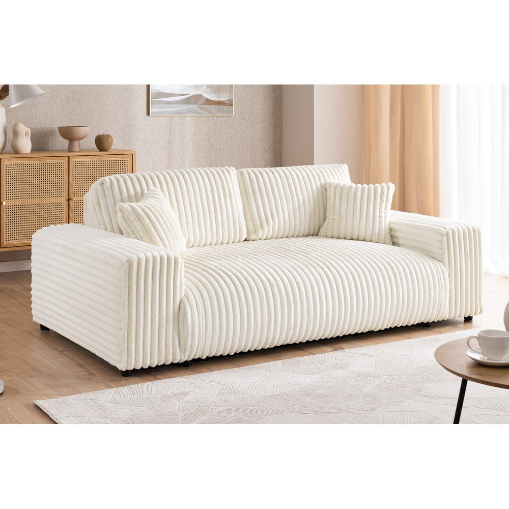 Kremowa sztruksowa sofa 178 cm Justin – Ropez (zdjęcie 10)