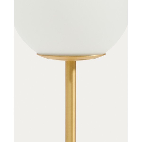 Lampa stołowa w biało-złotym kolorze ze szklanym kloszem (wysokość 35 cm) Brisia – Kave Home-image-3