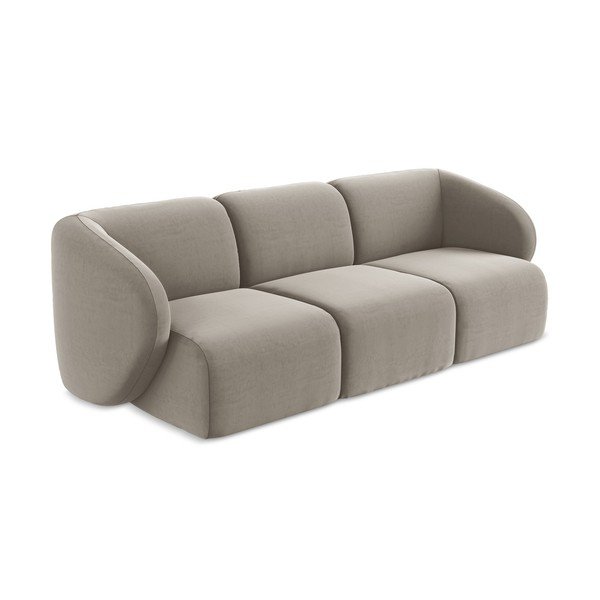 Jasnobrązowa aksamitna sofa 244 cm Lani – Makamii-image-2