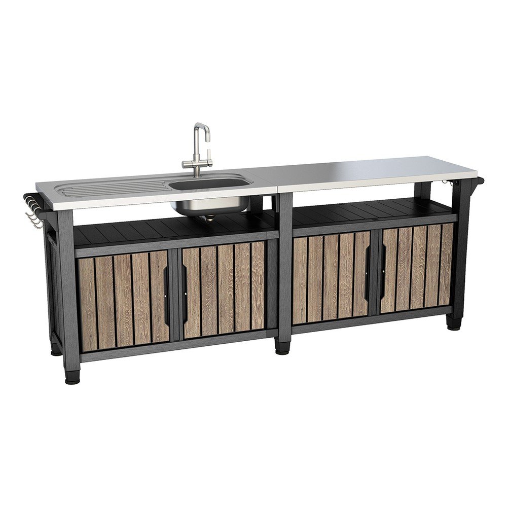 Kuchnia ogrodowa w dekorze jesionu 237x52 cm Unity Chef – Keter