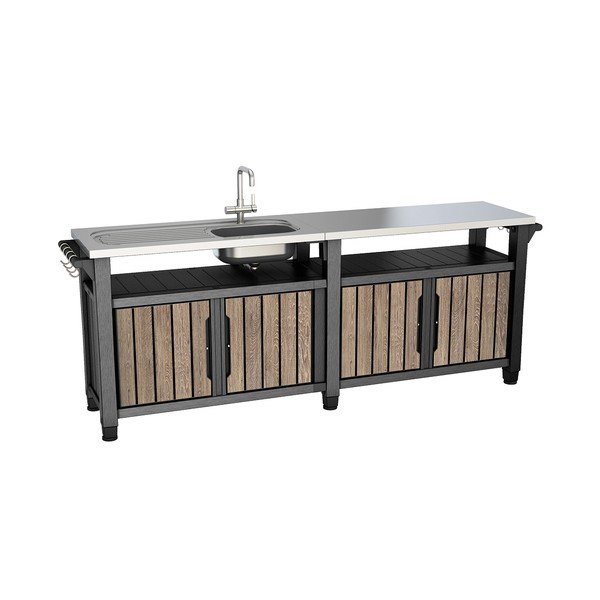 Kuchnia ogrodowa w dekorze jesionu 237x52 cm Unity Chef – Keter