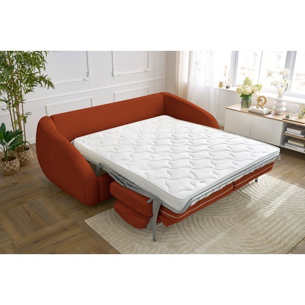 Pomarańczowa rozkładana sofa 235 cm Cezanne – Bobochic Paris-image-1