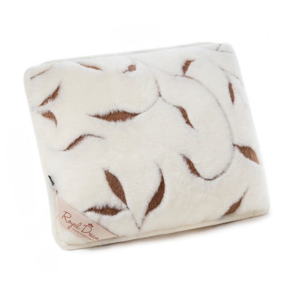 Biała poduszka z wełny merynosa Royal Dream Merino Wool Pillow Leaf, 50x60 cm