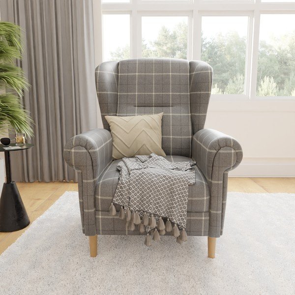 Szary fotel typu uszak Swan – Ropez-image-1