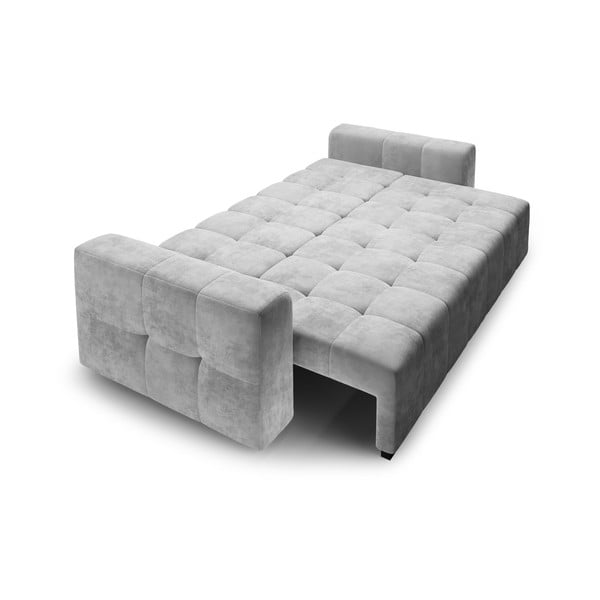 Jasnoszara aksamitna rozkładana sofa Milo Casa Luca-image-4