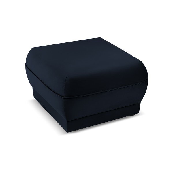Ciemnoniebieski aksamitny puf Lando – Micadoni Home-image-3