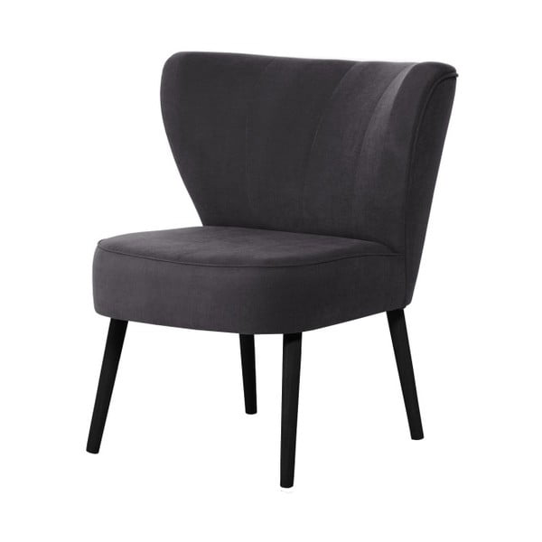 Antracytowy fotel z czarnymi nogami My Pop Design Hamilton