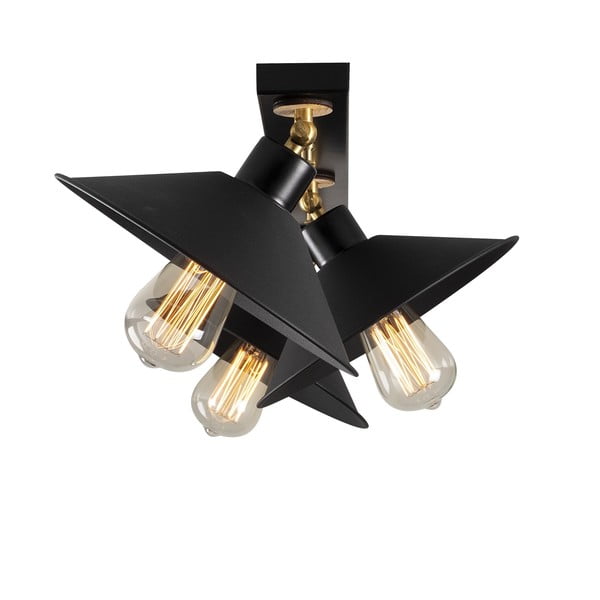 Czarna lampa sufitowa z metalowym kloszem ø 24 cm Berceste – Opviq lights-image-3