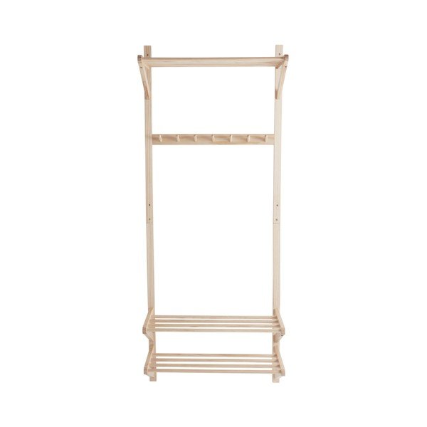 Zestaw do przedpokoju z litego drewna sosnowego w jasnym naturalnym kolorze 75x190x32 cm Cole – Jotex-image-2