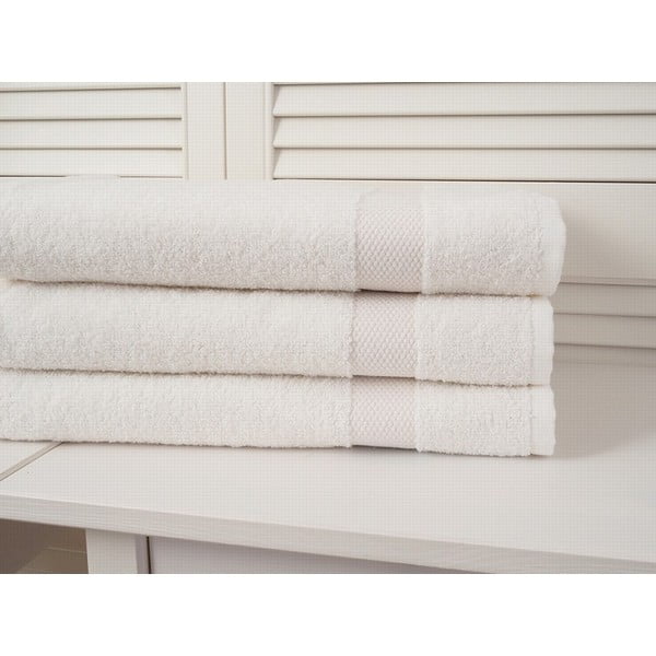 Biały ręcznik kąpielowy frotte 70x140 cm Adria – B.E.S.-image-1