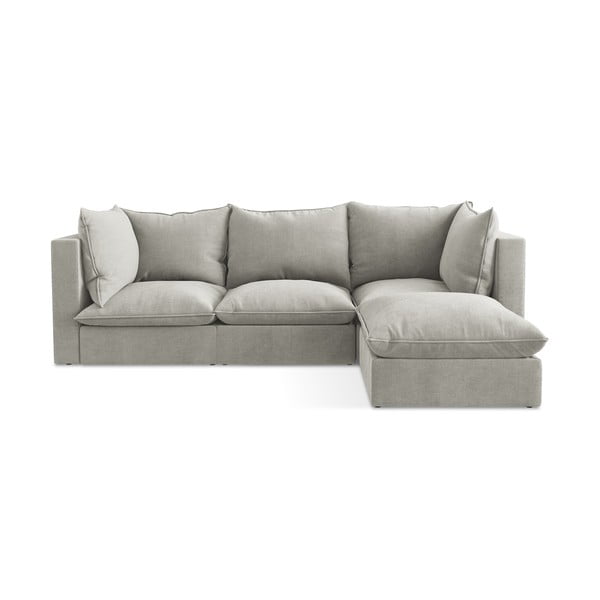 Jasnoszary narożnik (prawostronny/z szezlongiem) Manao – Makamii