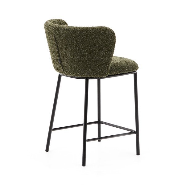 Zielony hoker (wysokość siedziska 65 cm) Ciselia – Kave Home-image-4