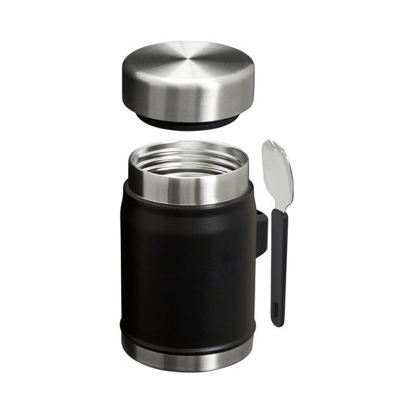 Termos na jedzenie ze stali nierdzewnej w kolorze matowej czerni 400 ml Legendary Food Jar + Spork Black 2.0 – Stanley-image-1