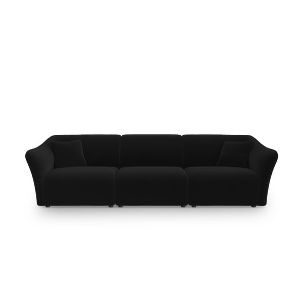 Czarna aksamitna sofa 292 cm Tokyo – Cosmopolitan Design