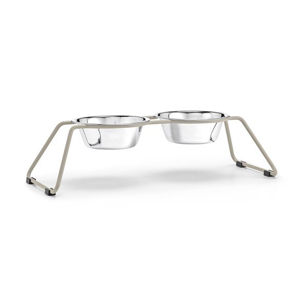 Zestaw misek ze stojakiem dla psów ze stali nierdzewnej Cena Greige M – MiaCara