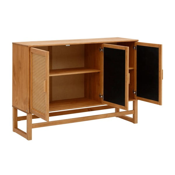 Komoda z drewna sosnowego z rattanowymi drzwiczkami Støraa Jolene, szer. 128 cm-image-3