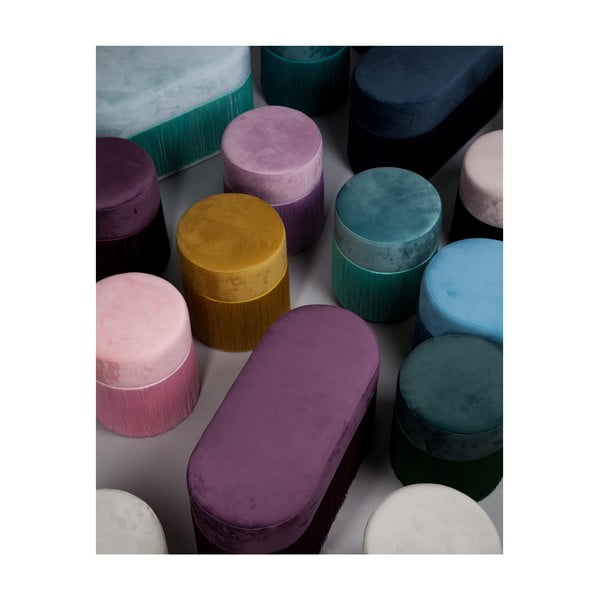 Fioletowy puf z aksamitnym obiciem Velvet Atelier-image-2