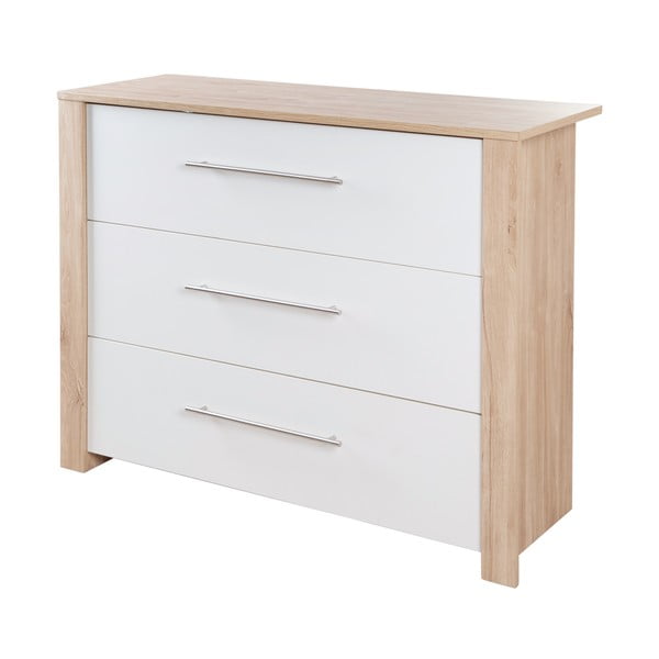 Białp-naturalna niska komoda dziecięca w dekorze dębu z przewijakiem 112x98 cm – Roba-image-2