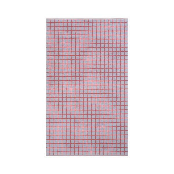 Czerwony/jasnoniebieski bawełniany ręcznik kąpielowy 90x150 cm Grid – Jotex-image-2