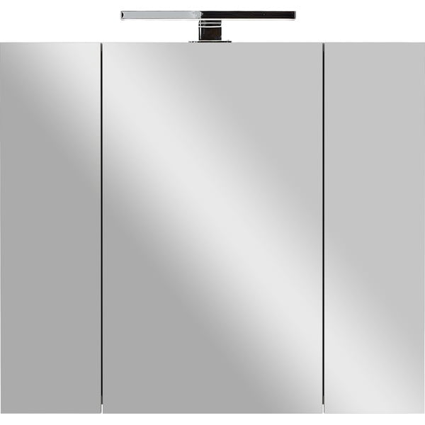 Szarobeżowa szafka łazienkowa z lustrem 76x71 cm – Germania