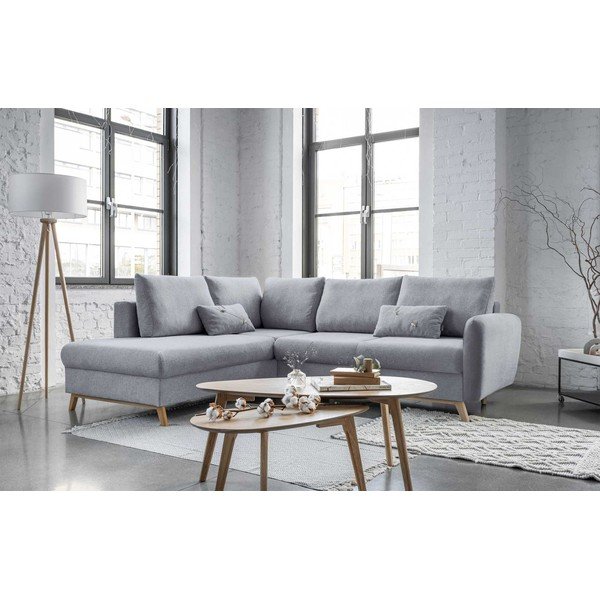 Jasnoszary rozkładany narożnik Miuform Scandic Lagom L, lewostronny-image-3