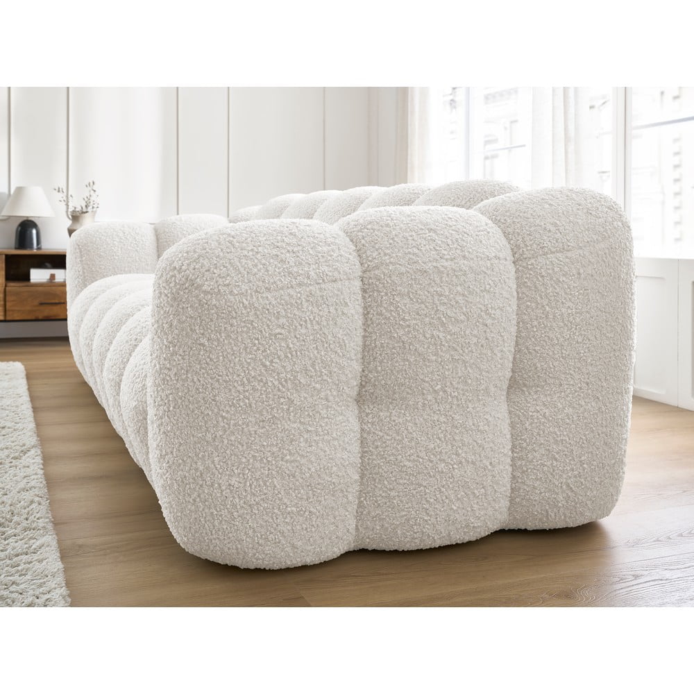 Biała sofa z materiału bouclé 232 cm Hippolyte – Bobochic Paris (zdjęcie 5)