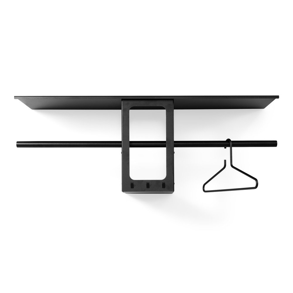 Czarny stalowy wieszak ścienny z półką 100 cm Luno Small – Spinder Design (zdjęcie 3)