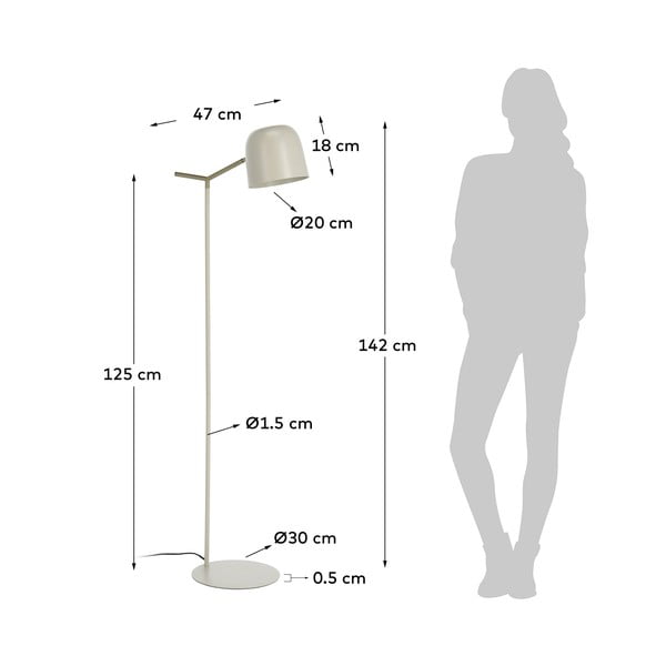Beżowa lampa stojąca Kave Home Alish-image-2
