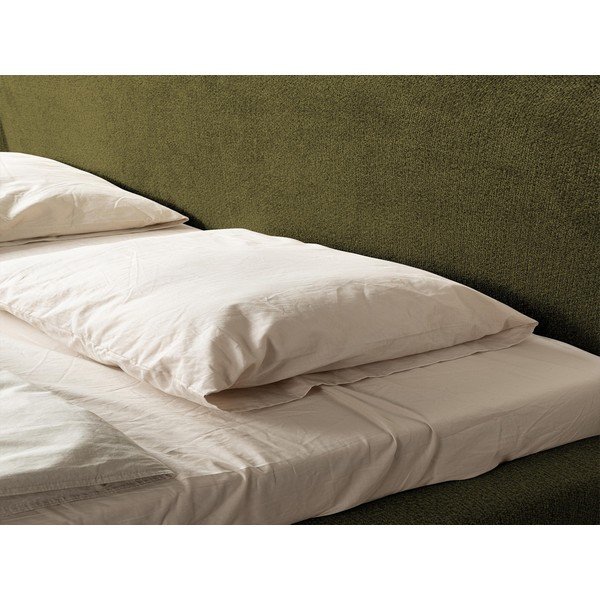 Ciemnozielone tapicerowane łóżko dwuosobowe ze stelażem 140x200 cm Makana – Makamii-image-3