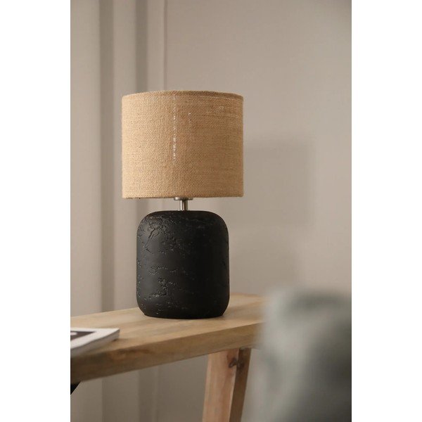 Czarna lampa stołowa z kloszem z juty (wys. 32,5 cm) Montagna – Markslöjd-image-3
