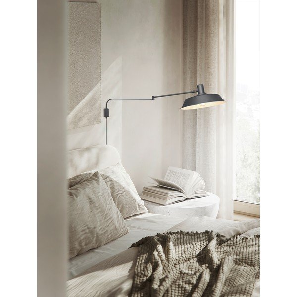 Kinkiet z elastyczną konstrukcją do kontaktu w kolorze matowej czerni ø 35,5 cm Bolder – Trio-image-1