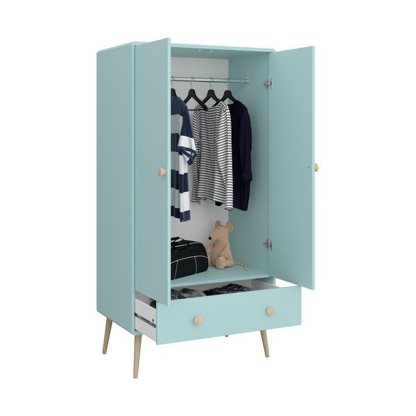Turkusowa szafa dziecięca 80x160 cm Gaia – Tvilum-image-4