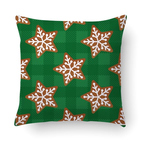 Zielona poduszka Crido Consulting Starry Gingerbread, 40x40 cm