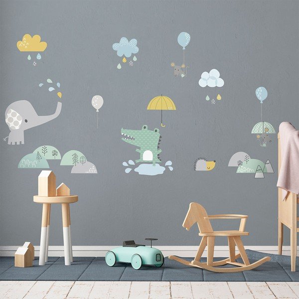 Dziecięce naklejki ścienne Ambiance Animals in the Rain-image-3