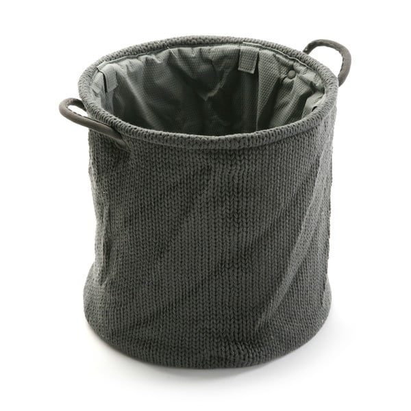 Czarny koszyk do przechowywania Versa Knitted, 36x38 cm