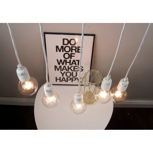 Biała lampa wisząca z 5 kablami Bulb Attack Uno-image-2
