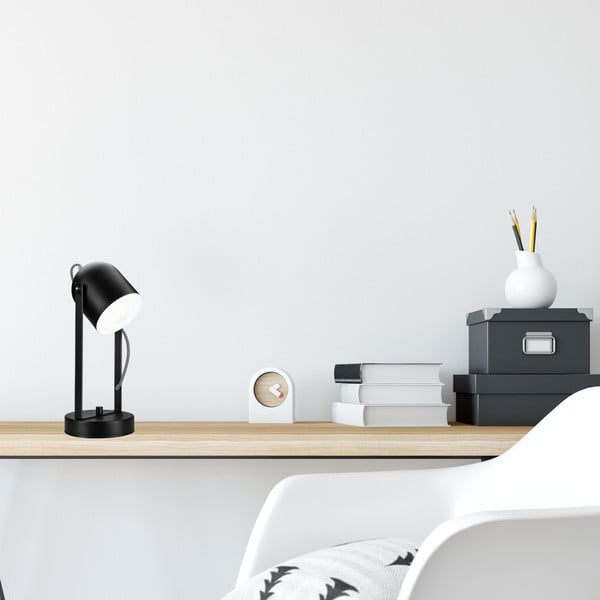 Czarna lampa stołowa − LAMKUR-image-1