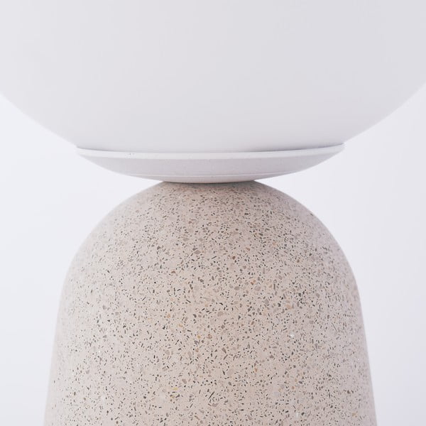 Szara lampa stołowa SULION Creta, wys. 29,5 cm-image-4