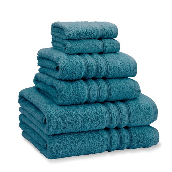 Zielononiebieskie bawełniane ręczniki frotte zestaw 6 szt. Zero Twist – Catherine Lansfield