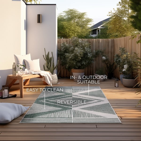 Zielono-kremowy dywan odpowiedni na zewnątrz 120x170 cm Gemini – Elle Decoration-image-4