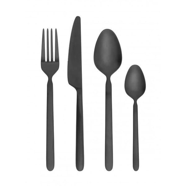 Czarne sztućce ze stali nierdzewnej 16 szt. Stella – Blomus