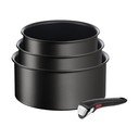 Garnki zestaw z nieprzywierającą powierzchnią/z odpinaną rączką 3 szt. aluminiowe odpowiednie na indukcję INGENO Eco Resist L3979202 – Tefal