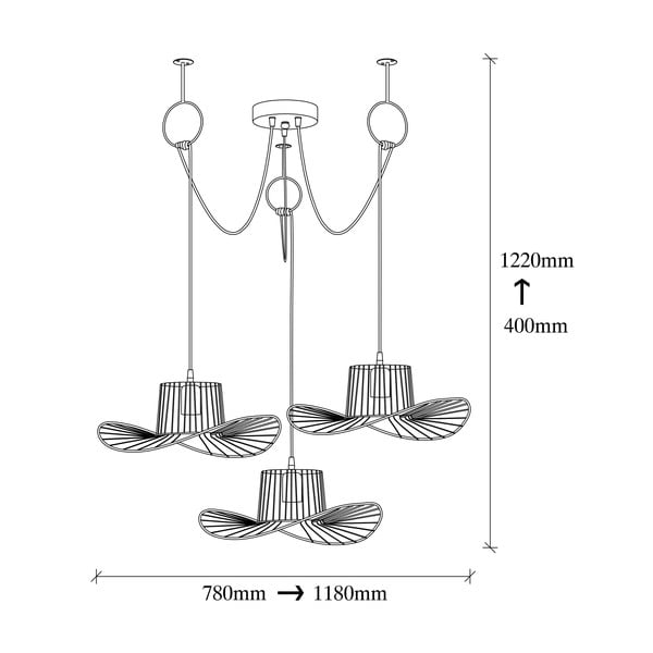 Czarna lampa wisząca z metalowym kloszem ø 78 cm Tel – Opviq lights-image-3