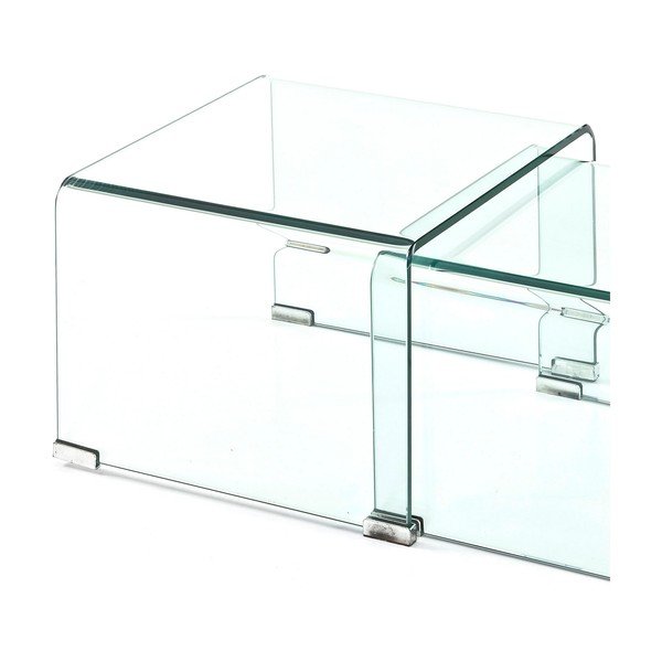 Szklane stoliki zestaw 2 szt. 44.5x49 cm Cristal – Tomasucci-image-3