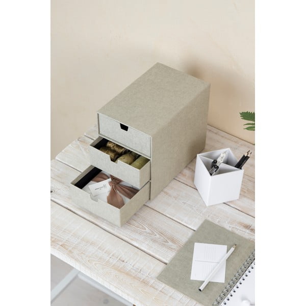 Beżowy organizer z 3 szufladkami Bigso Box of Sweden Ingrid-image-3